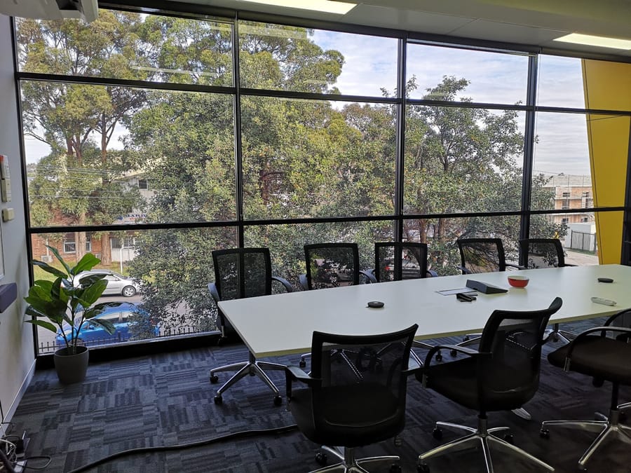 Commercial window cleaning Sydney — office building exterior glass cleaned streak-free